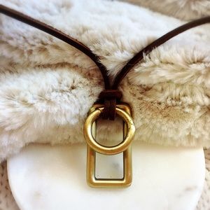 Geometric Brass Pendant Necklace